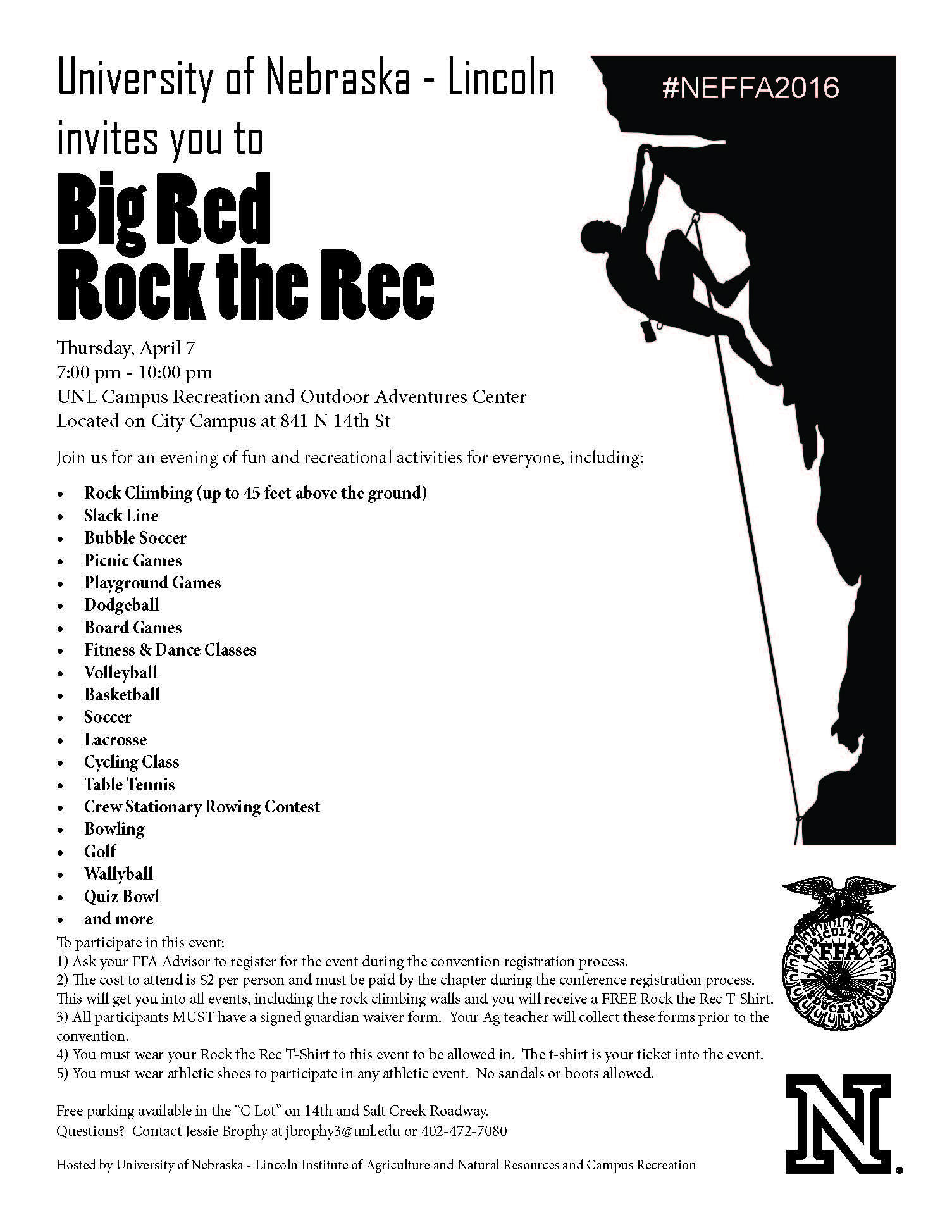 Big Red Rock the Rec event flyer