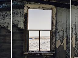 Amanda Breitbach, “Homestead House,” triptych, 2016.