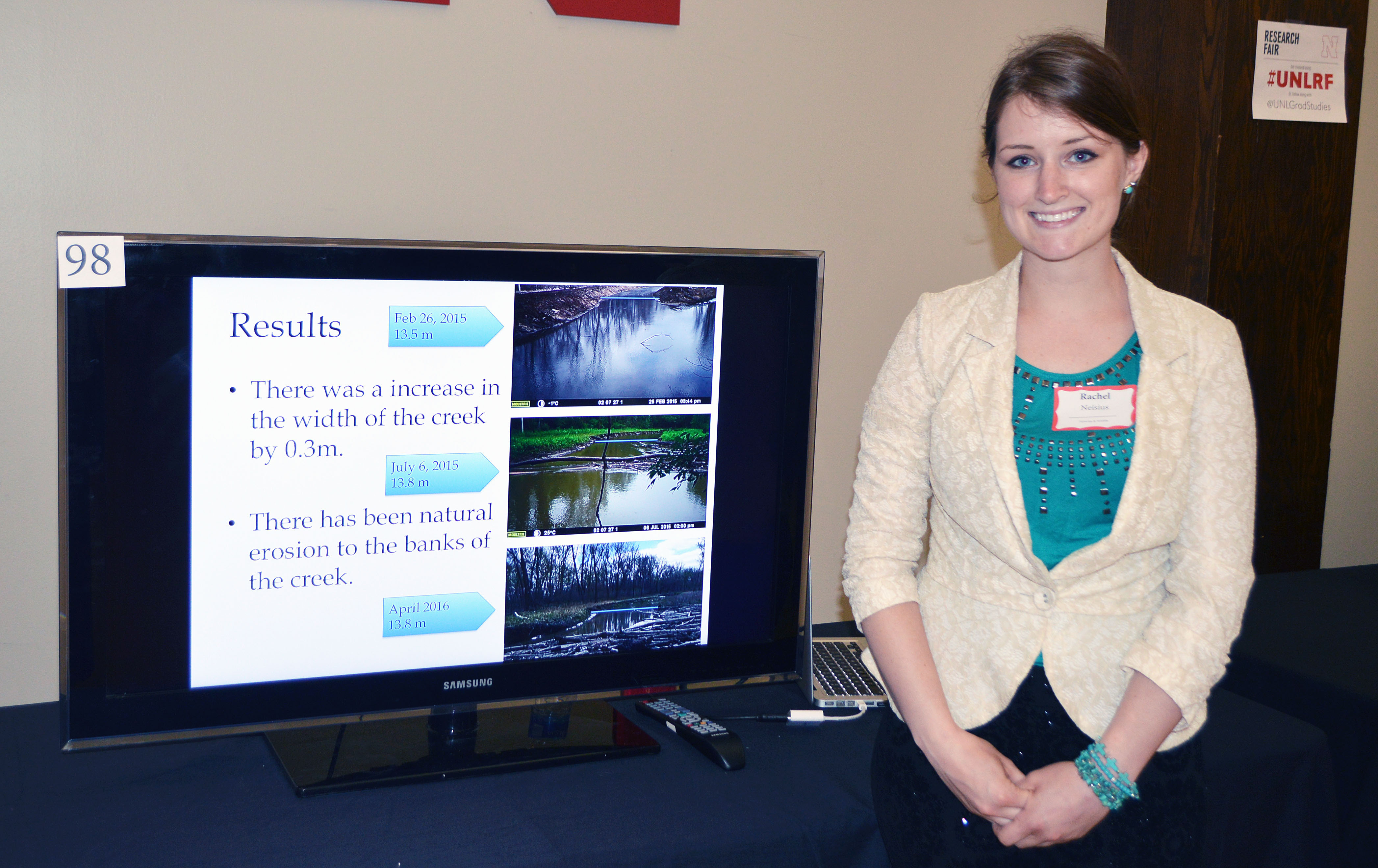 Rachel Neisius, Fisheries and Wildlife major, participated in the 2016 Spring Research Fair at University of Nebraska-Lincoln.