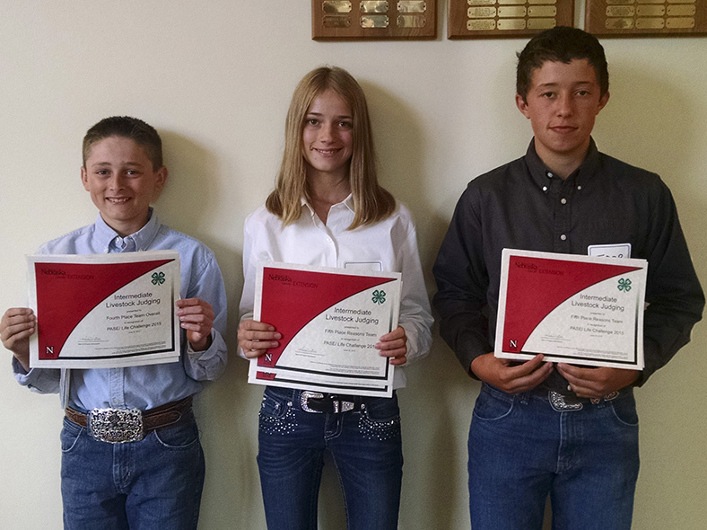 Last year's Lancaster County Livestock Judging Contest intermediate contestants earned 4th high team at the  Premier Animal Science Events (PASE).