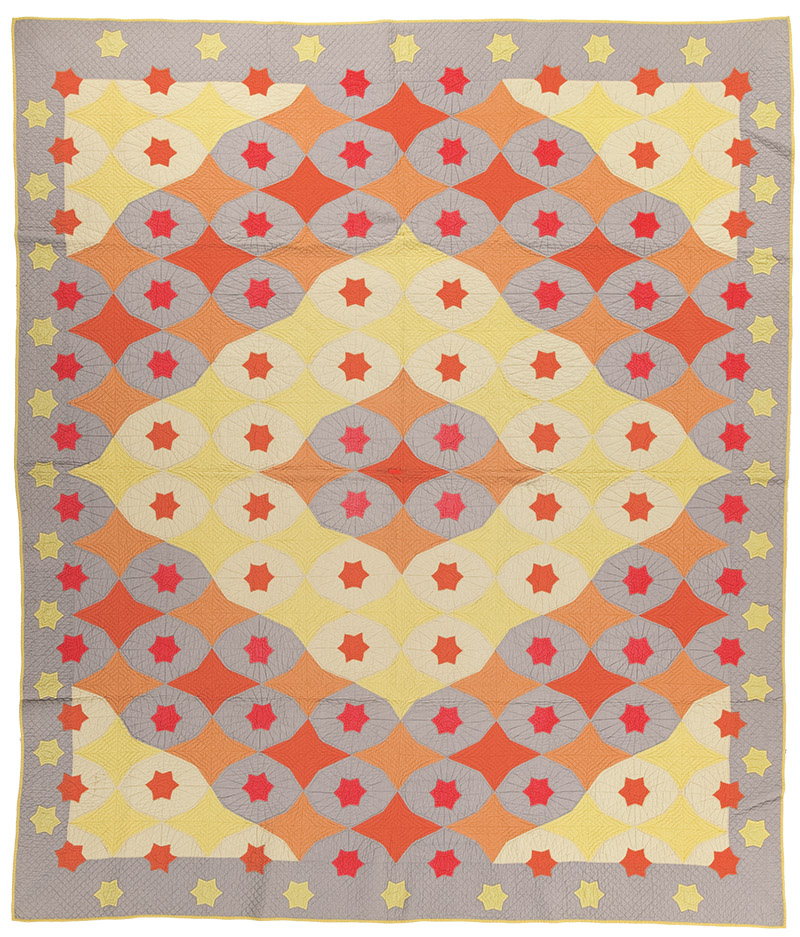 Hollywood, made by an unknown maker circa 1934, appears  in the new International Quilt Study Center & Museum exhibition, “Inside the Wrapper: The True Tales of the Mountain Mist Quilt Patterns,” which opens July 1.