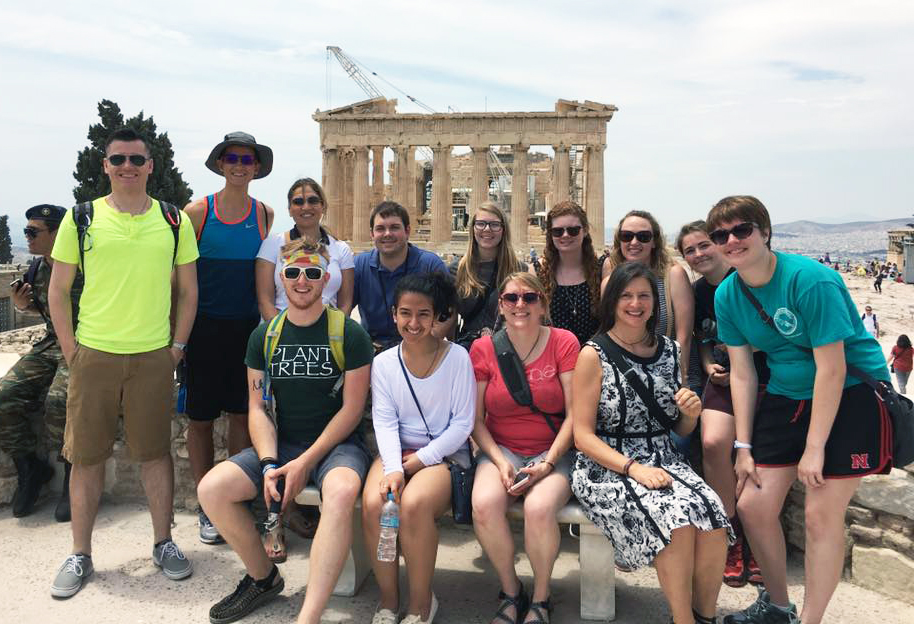 Ten students recently returned from a study abroad trip to Greece, where they studied sustainability and food production. They were: Thomas Clutter, business major; Johnna Guernsey, fish and wildlife major; Jace Kranau, natural resources and environmental