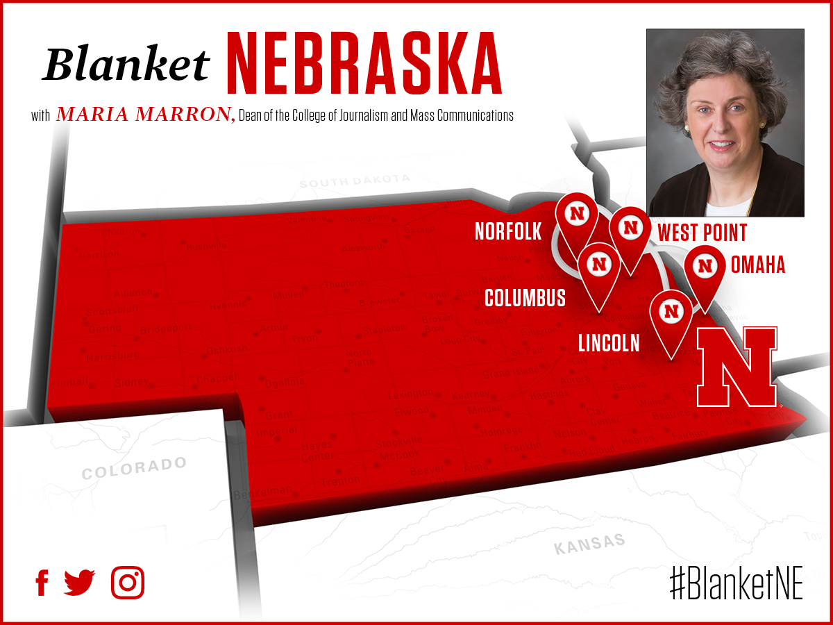 The Dean and Associate Deans will visit 5 Nebraska cities this month as part of the Blanket Nebraska campaign.