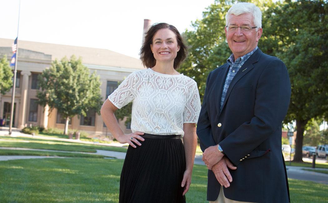 CYFS project manager Amanda Witte and Rural Futures Institute director Chuck Schroeder. The institute is funding a new project that trains rural Nebraska school personnel to facilitate TAPP, a family-school partnership model.