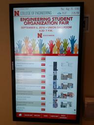 Maps are available on TV screens in Othmer and Nebraska Hall lobbies.