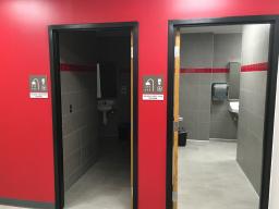 New inclusive locker rooms available at the Campus Recreation Center.