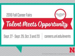 The Fall Career Fair will be Thursday, Sept. 29.