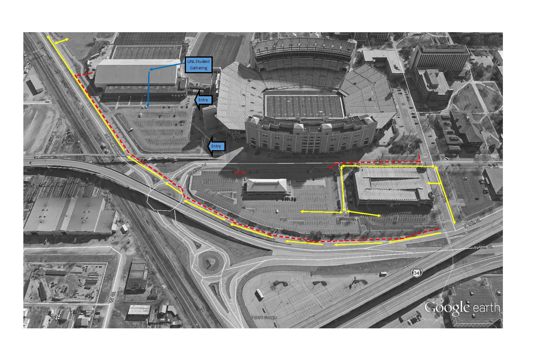 This map provides details of the concert parking plan.