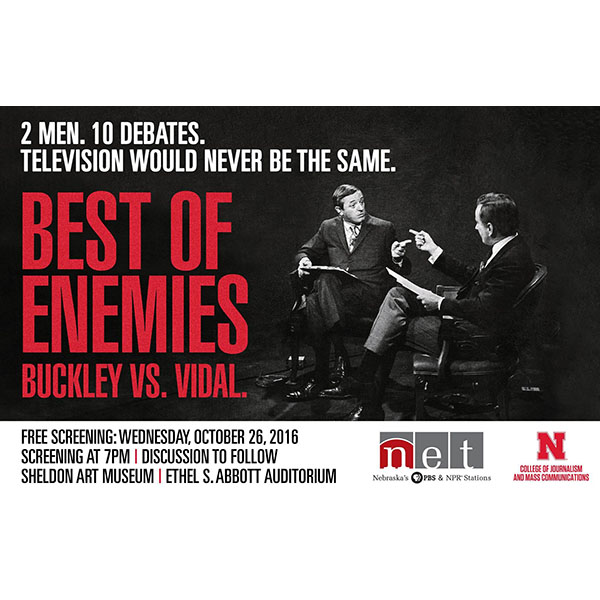 "Best of Enemies" captures the legendary 1968 presidential debates between Gore Vidal and William F. Buckley.