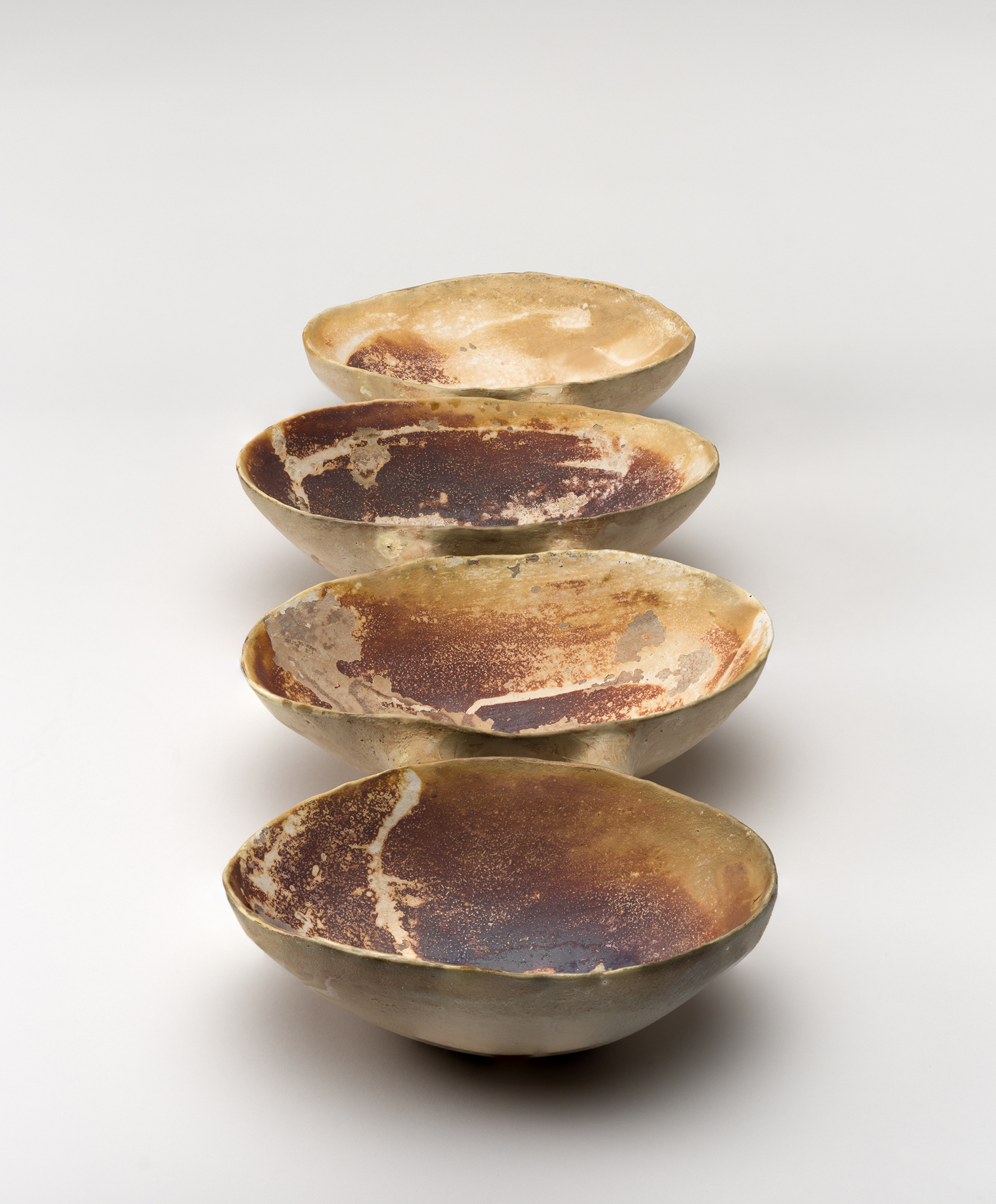 Rhonda Willers, Family, 2015, Earthernware, Terra Sigillata, Washes 3”x17.5”x7”