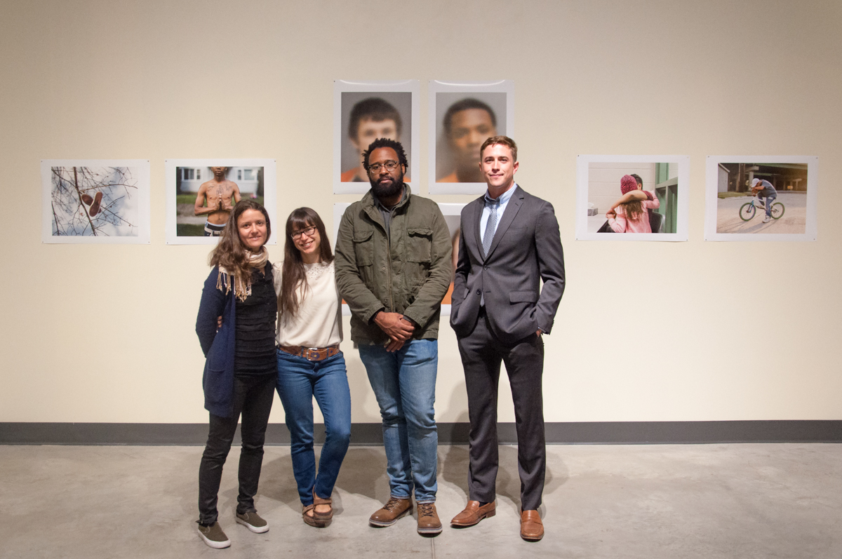 (Left to right) Nikki Zeichner, Amanda Breitbach, Zora Murff and Benjamin Willis at the "Rendered Visible" exhibition, which Breitbach curated. Photo courtesy of Dana Fritz.
