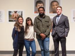 (Left to right) Rana Young, Amanda Breitbach, Zora Murff and John-David Richardson at the "Rendered Visible" exhibition, which Breitbach curated. Photo courtesy of Dana Fritz.