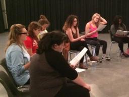 The cast of "Hamlet," participates in a music rehearsal in October. Photo courtesy of Wesley Broulik.