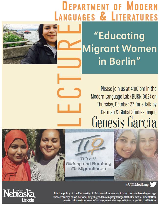 Presentation by GLST major on Educating Migrant Women in Berlin