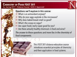 FDST 301, Chemistry of Food