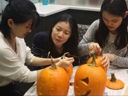 On Friday, Oct. 28, students at Coffee Talk participated in the American Halloween tradition of pumpkin carving.
