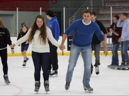 Students participate in Free Skate Night at the Breslow Center.