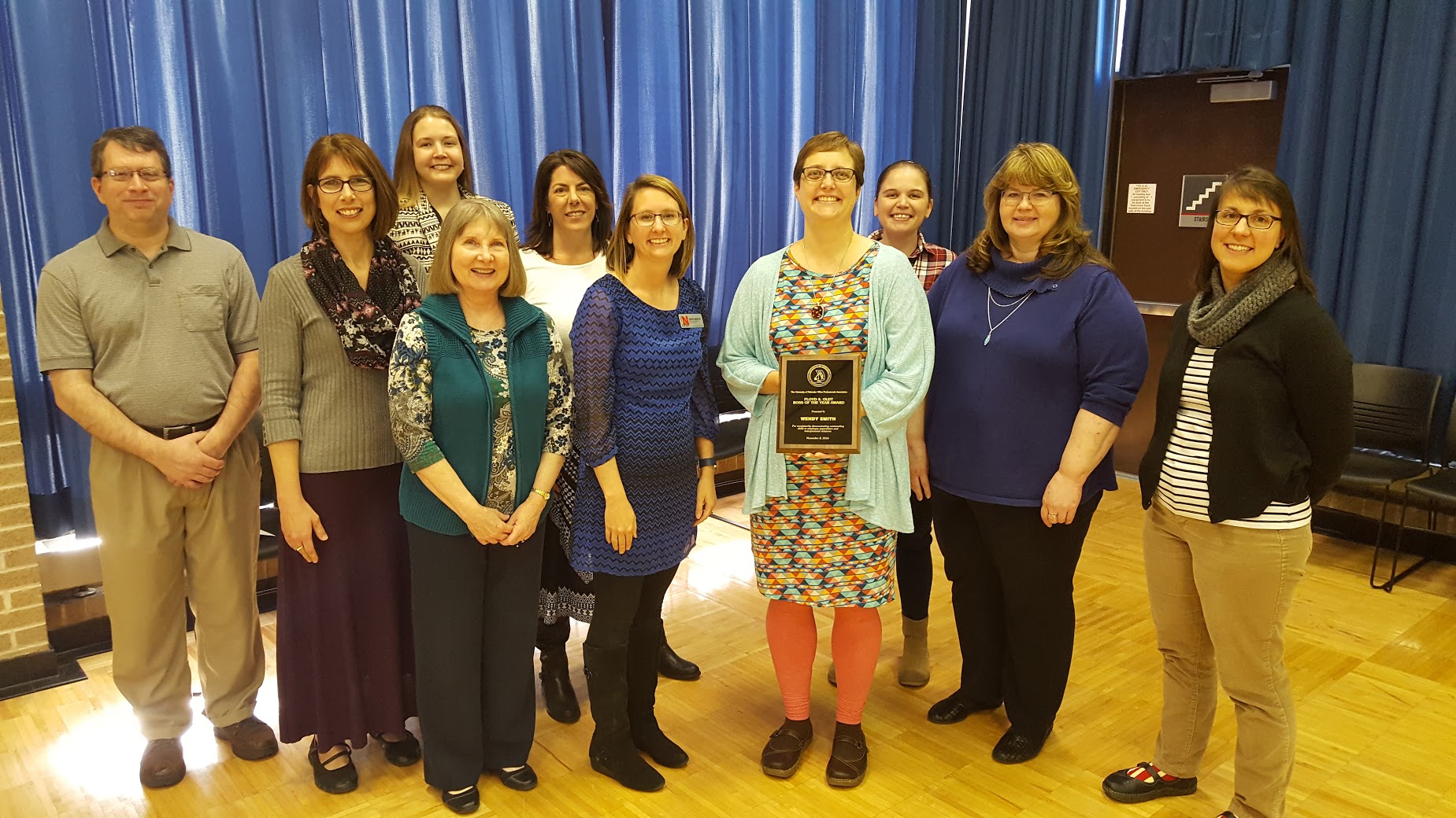 (From left) Andy Frederick, Michelle Homp, Amy Zachek, Jane Kaufmann, Judy Walker, Lindsay Augustyn, Wendy Smith, Molly Williams, Deb Klimes and Stephanie Vendetti