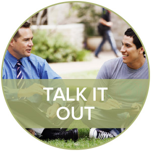 One method of managing stress is to talk it out with a mentor, counselor, friend or family member. 