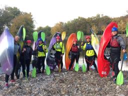Campus Recreation's Outdoor Adventures taught whitewater kayaking in Iowa over Fall Break.
