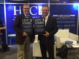 David Swanson accepts the HPCwire award on behalf of HCC from Tom Tabor, CEO of Tabor Communications, which owns HPCwire. 