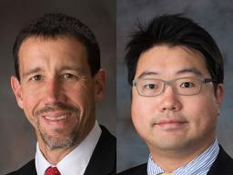 Daniel Linzell (left), chair of civil engineering, and Chungwook Sim, assistant professor of civil engineering, are co-principal investigators on a collaborative effort with UNO's College of Information Science and Technology, on an NSF-funded project tha