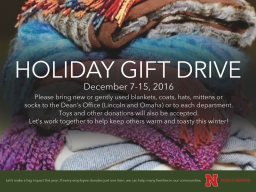 College of Engineering Holiday Gift Drive