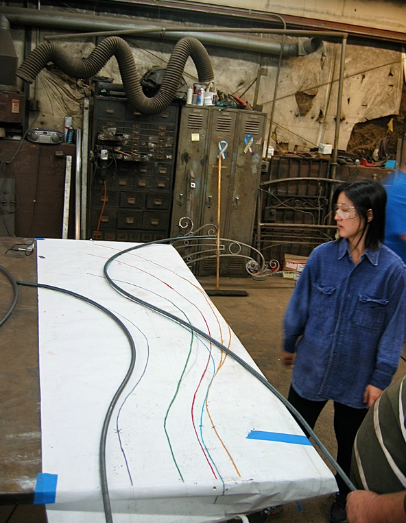 Niho Kozuru works in her studio.