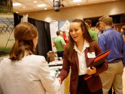 Network with employers at the Agricultural Sciences and Natural Resources fair.