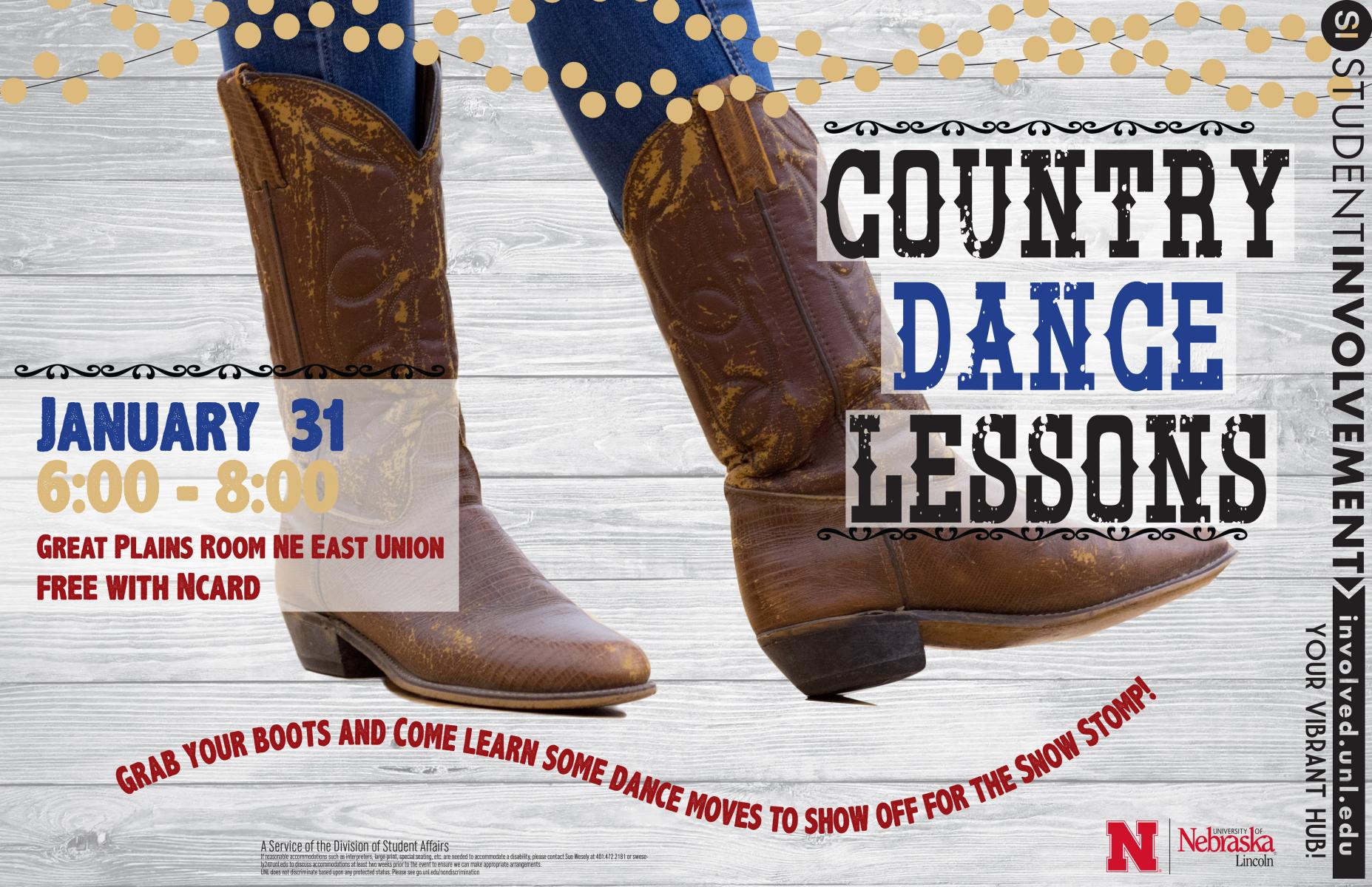 Country Dance Lessons Poster
