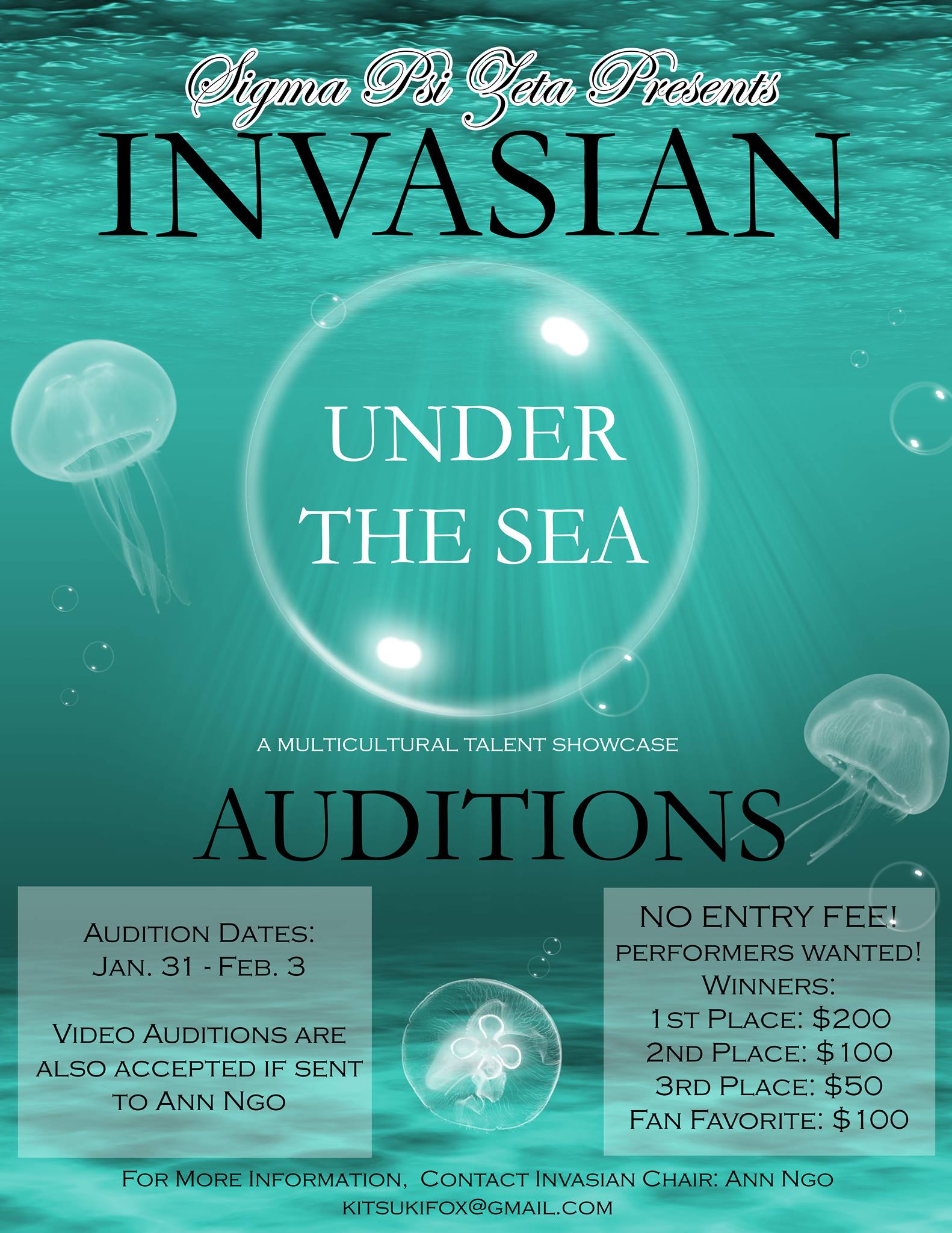 Audition application deadline: January 27th at 11:59 PM.