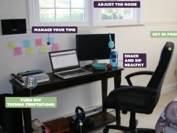 Study space with tips (Courtesy of Student Health 101)