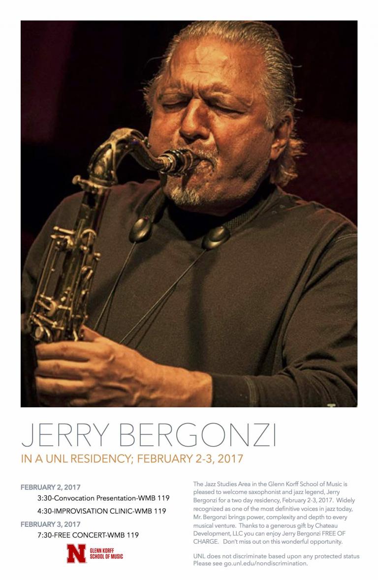 Faculty Jazz Ensemble performance with Jerry Bergonzi