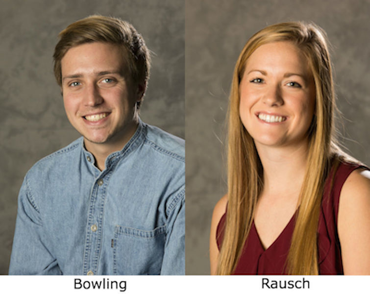 Chris Bowling, a junior journalism student, and Natasha Rausch, a senior journalism student, placed first and sixth respectively in the enterprise reporting competition of The Hearst Journalism Awards Program. They were selected out of 119 entries from 66