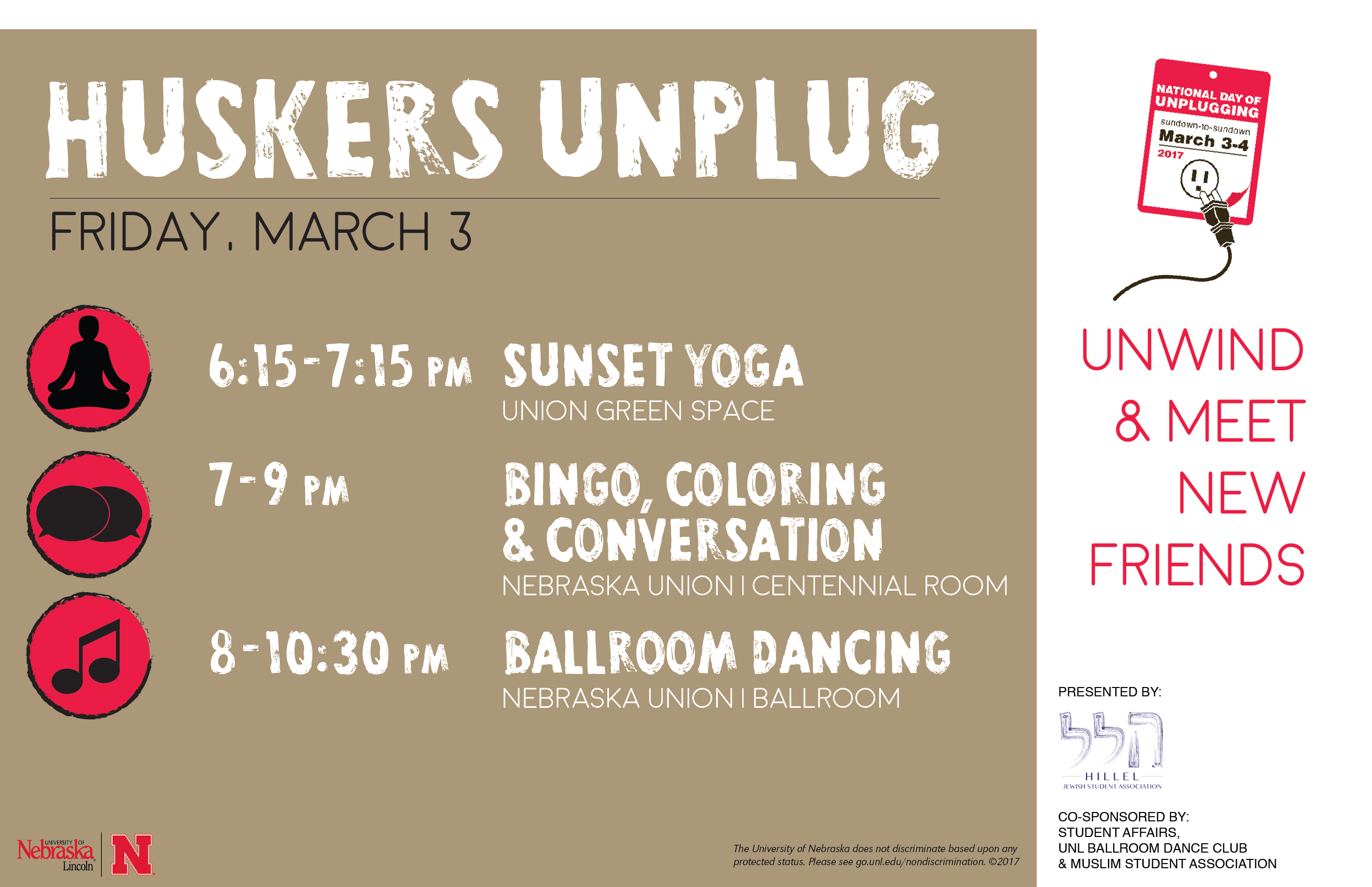 Huskers Unplug flier