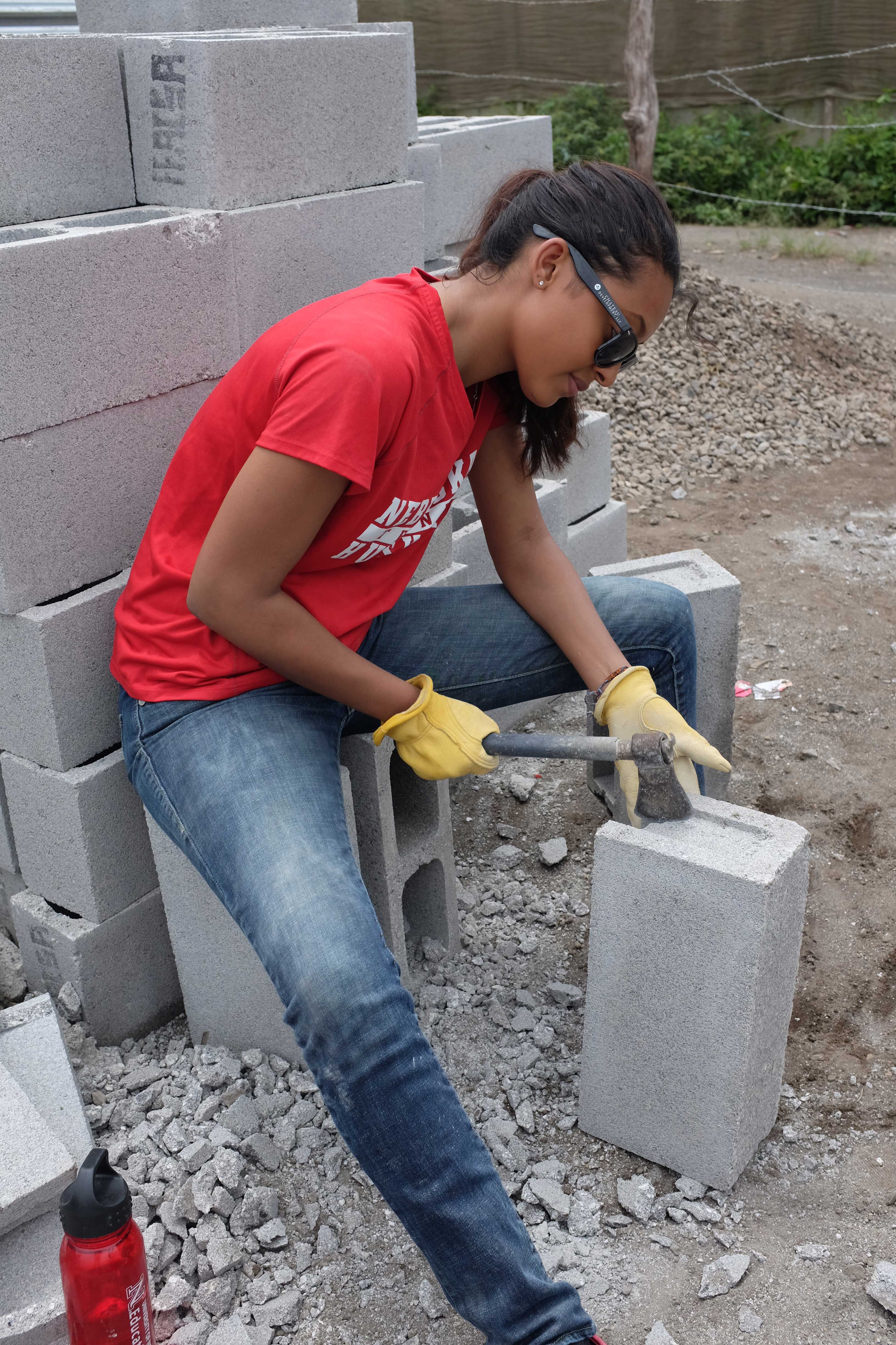 A Nebraska student helps build hurricane-resistant houses in Guatemala.