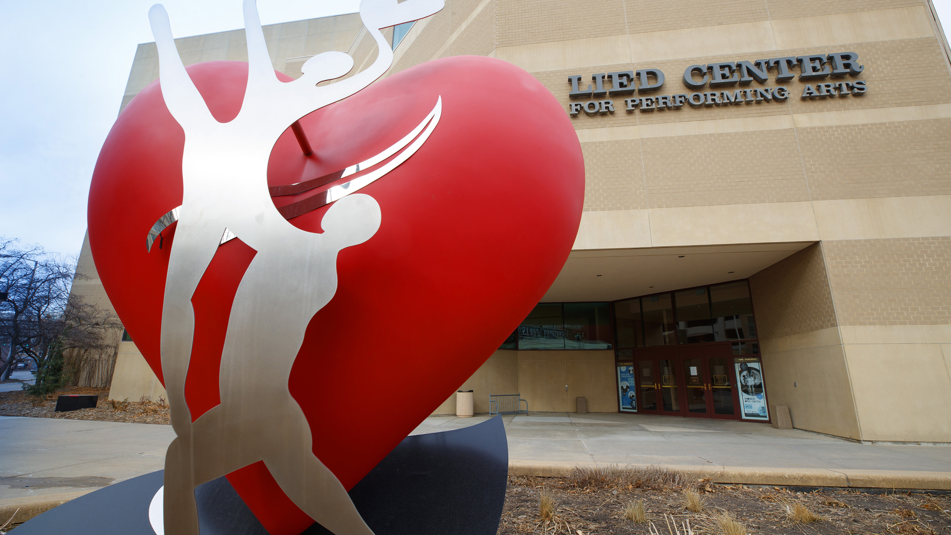 Heart in front of Lied Center