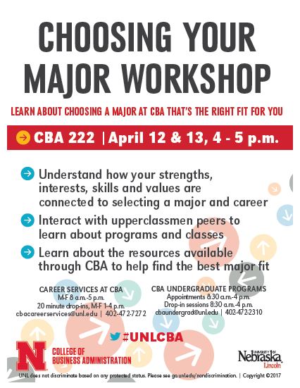 CBA choosing your major workshop 