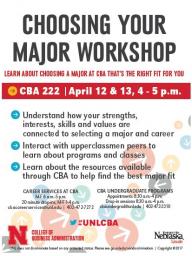 CBA choosing your major workshop 