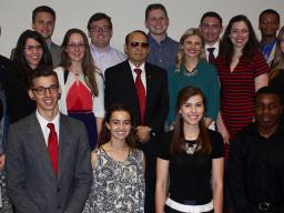 Students named to the 2017 Franco's List stand with the award's namesake, Juan Franco, vice chancellor for student affairs at Nebraska, on April 19. 