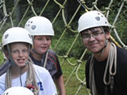 Several camps include team-building challenge courses.
