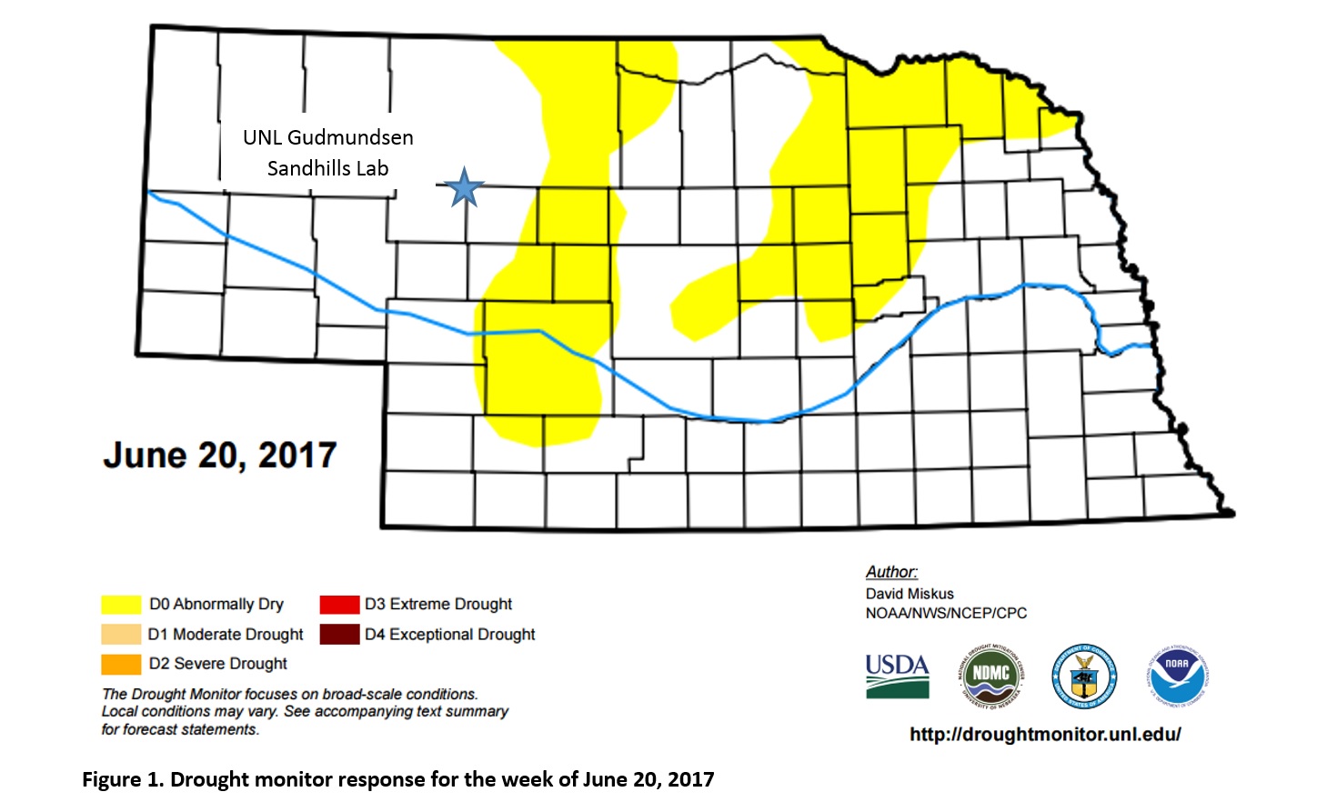Drought monitor response for the week of June 20, 2017.