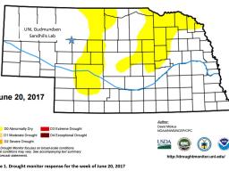 Drought monitor response for the week of June 20, 2017.