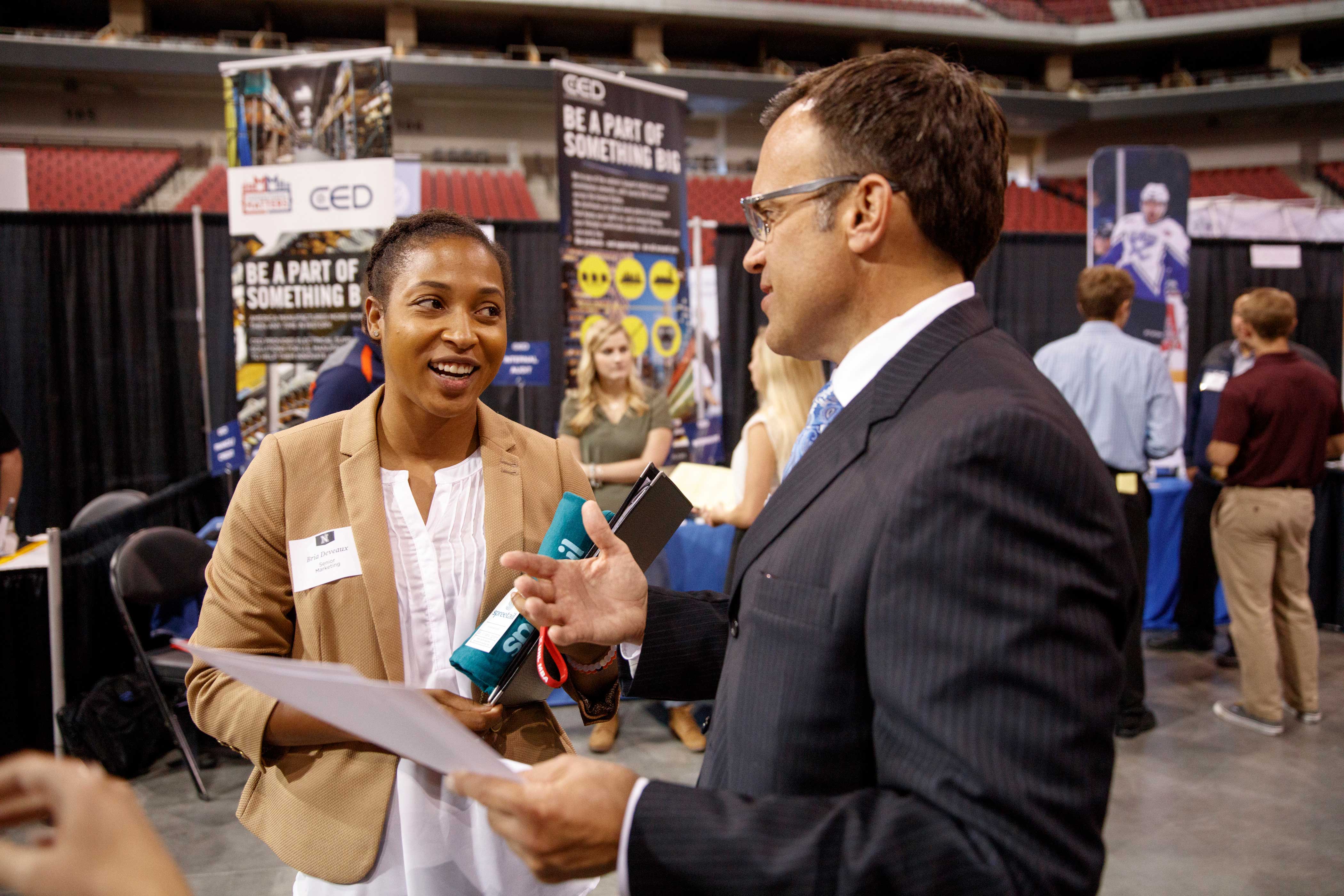 Career Services hosts multiple career fairs each year. Encourage your student to attend.