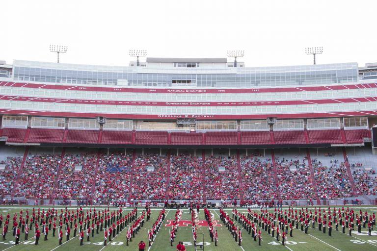 The Cornhusker Marching Band presents their annual exhibition performance on Friday, Aug. 18 in Memorial Stadium.