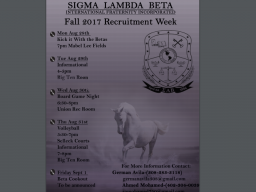 Sigma Lambda Beta Recruitment Week Flyer