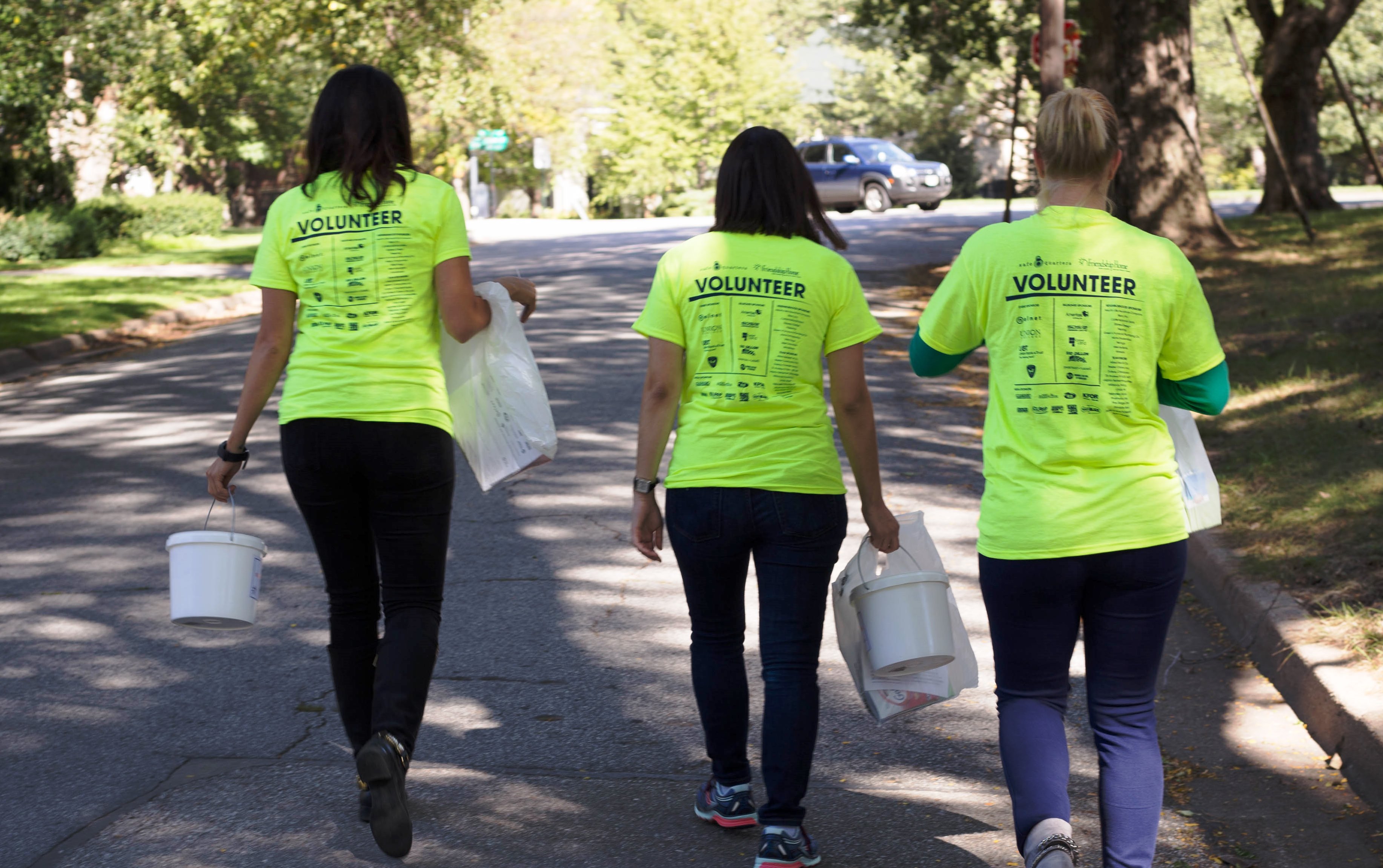 Volunteers participating in 2016 Safe Quarters drive.