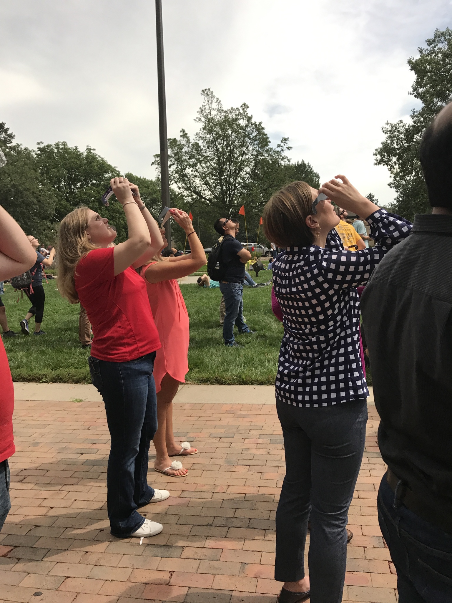 BSE professors view the eclipse.