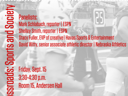 The panel will be focused on how sports and society intersect.