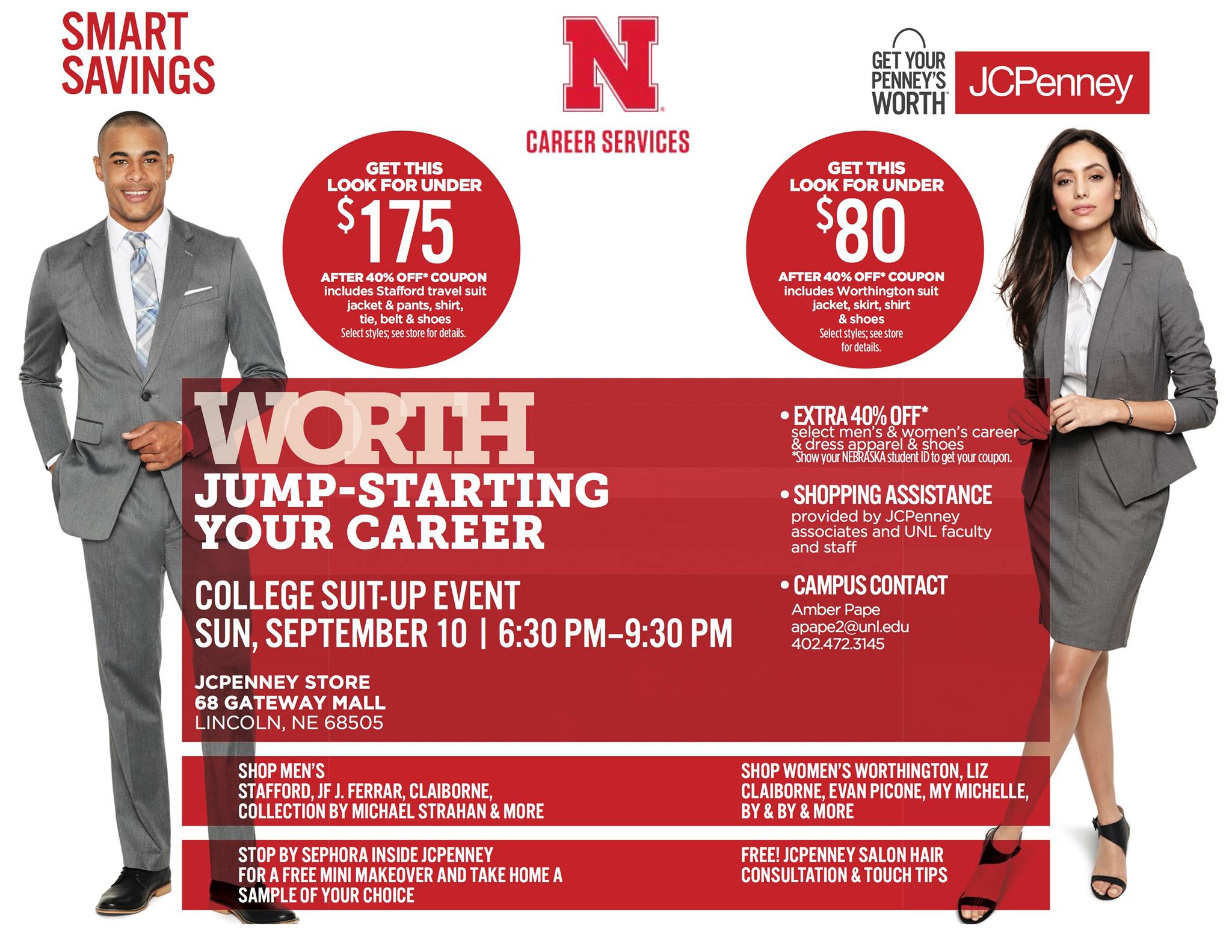 JCPenney Suit Up event Sunday Announce University of NebraskaLincoln